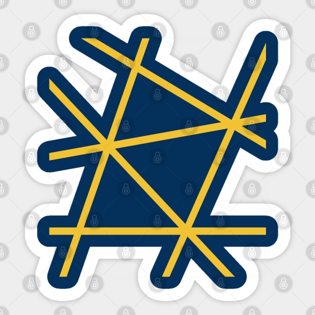 Yellow Random Mesh on Navy Blue Sticker by Random Beauty